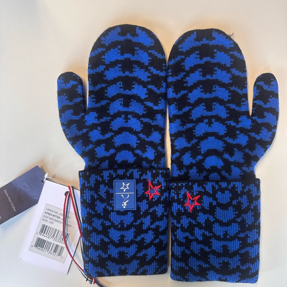“Perfect Moment” limited edition Blue and Black Mittens Unisex